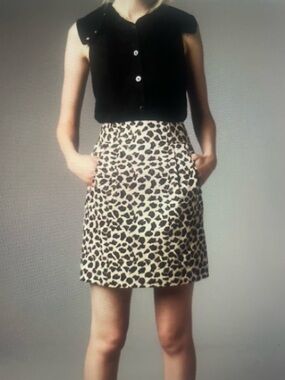 MARC By MARC JACOBS Brown Black Leopard Print Skirt with Pockets Size 0